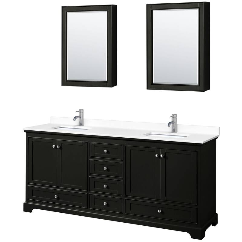 Wyndham Collection Deborah 80" Free Standing Double Basin Vanity Set