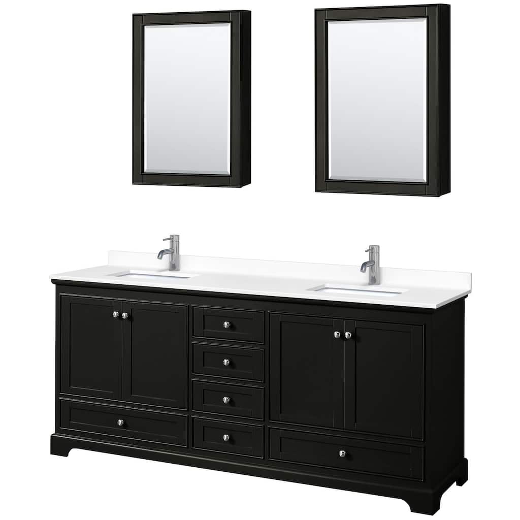 Wyndham Collection Deborah 80" Free Standing Double Basin Vanity Set
