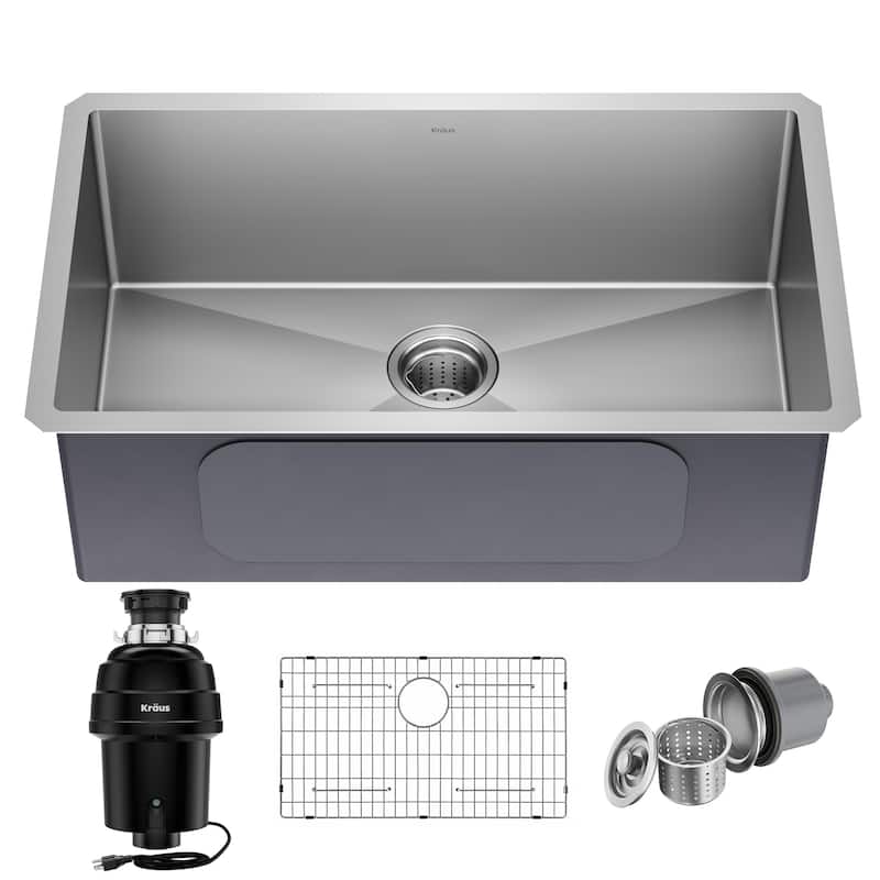 KRAUS Undermount 32 inch 1-Bowl Stainless Steel Kitchen Sink