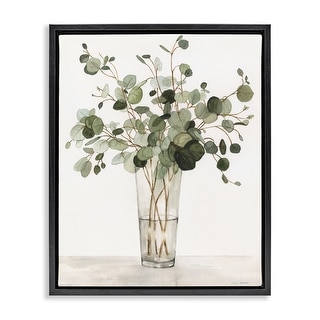 Stupell Eucalyptus Herbs in Glass Framed Floater Canvas Wall Art Design ...
