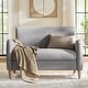 preview thumbnail 48 of 62, HULALA HOME Adika 51"W Farmhouse Striped Linen Upholstered Loveseat with Solid Wood Spindle Legs