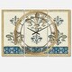 preview thumbnail 2 of 4, Designart 'Fleur de Lis Gold Pattern' Glam 3 Panels Oversized Wall CLock - 36 in. wide x 28 in. high - 3 panels