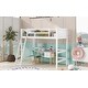 preview thumbnail 3 of 11, White Twin Solid Wood Loft Bed with Ladder & Fence