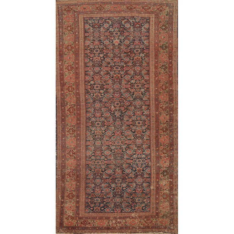 Hand Knotted Oriental 100% Wool Carpet Traditional Floral Navy Blue & Blues Sultanabad Area Rug - 12' 11'' X 6' 0''