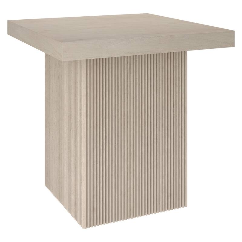 Torren 22" Wide Square Fluted Side Table - 22" Wide - Alder White