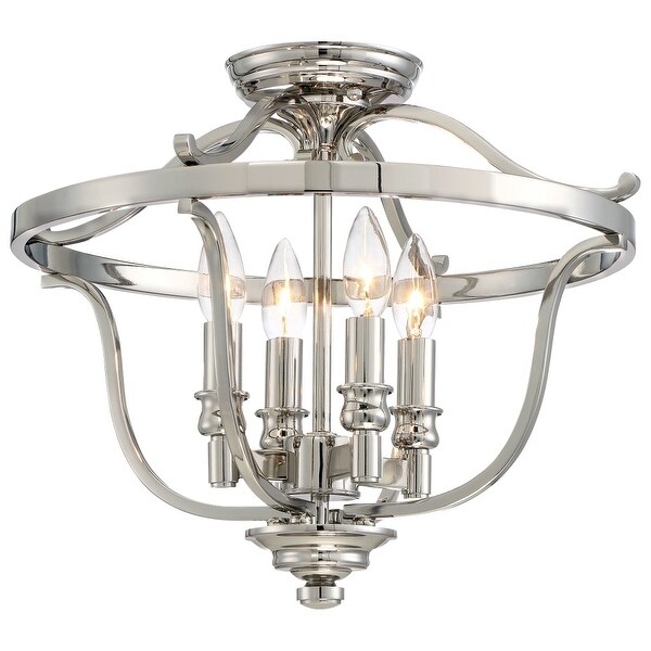 Minka Lavery 3296-613 4 Light Flush Mount Ceiling Fixture from the Audrey's Point Collection - Polished Nickel