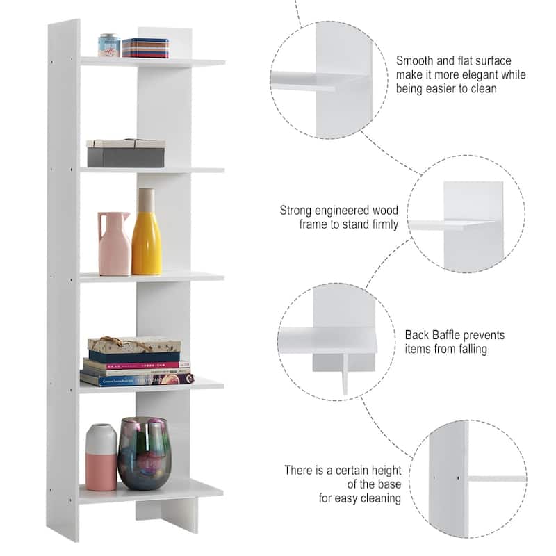 Costway 1PC/2PCS 5-Tier Bookcase Storage Open Shelves Display Unit