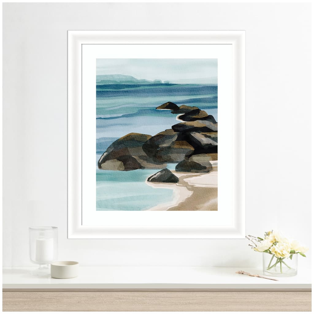 Kate and Laurel Framed Art Ocean Breeze ll by Nikita Jariwala