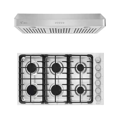 2 Piece Kitchen Appliances Packages Including 36" Gas Cooktop and 36" Under Cabinet Range Hood