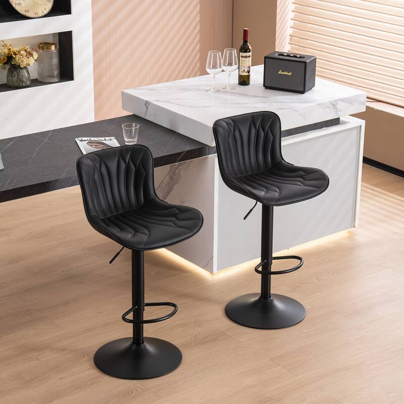 Counter Height Bar stools Modern Leather Adjustable Barstools