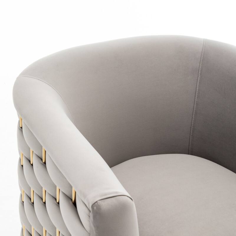 Modern Glam Velvet Upholstered 360 Degree Swivel Barrel Chair Set of 2