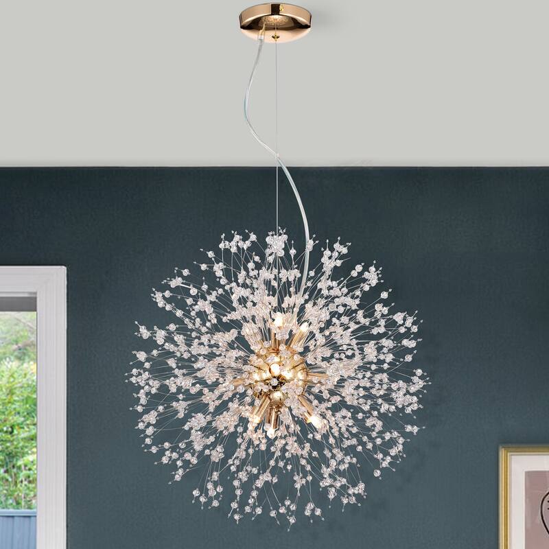 Rylee Gold 9-Light Metal & Crystal Orb Chandelier