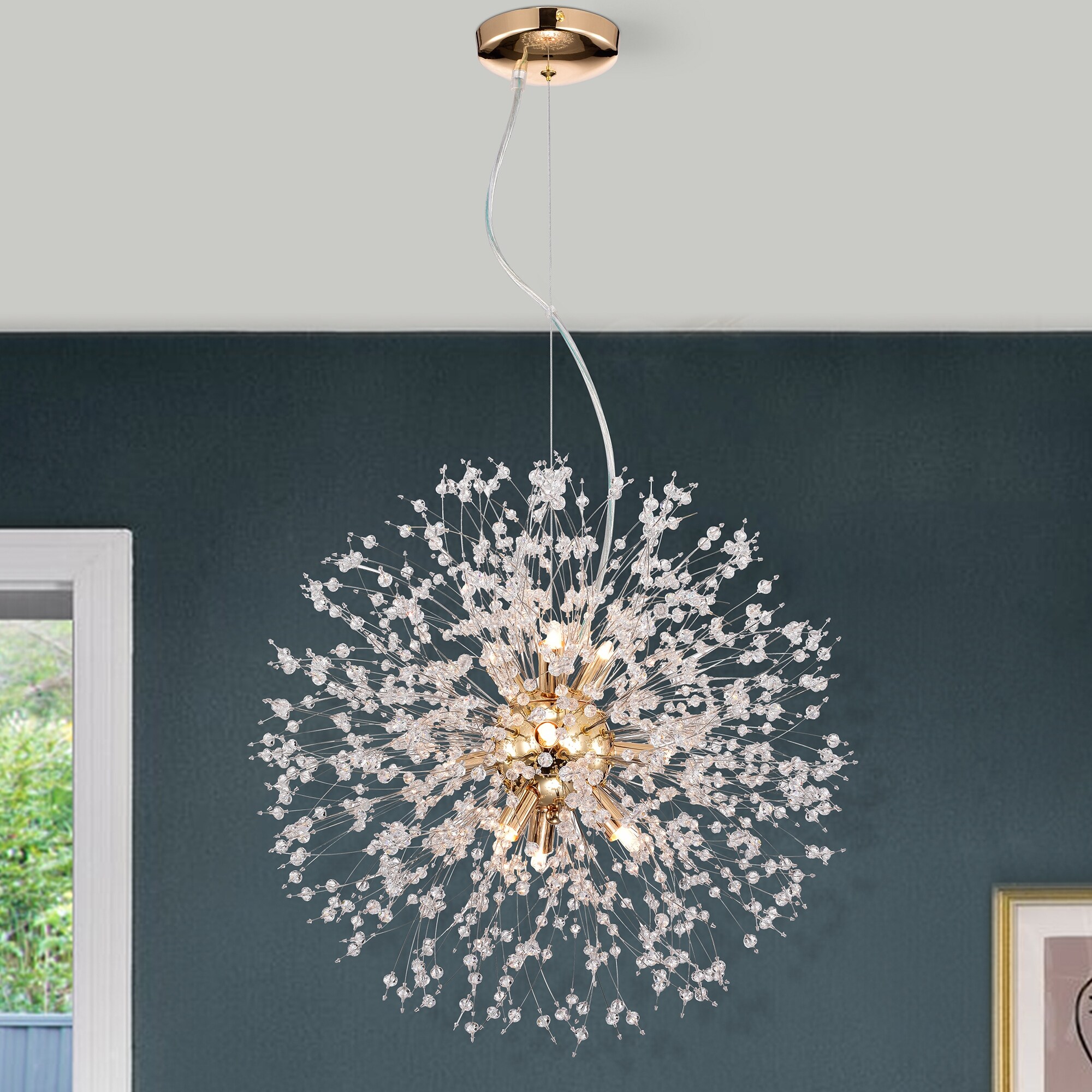 Crystal orb chandelier deals