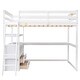 preview thumbnail 36 of 34, Full Size Loft Bed with Desk and Shelves, 2 Built-in Drawers, Gray