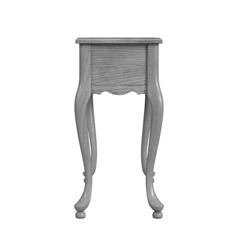 HomeRoots 25" Gray Solid And Manufactured Wood Rectangular End Table With Drawer - 11.50 in. x 24.50 in. x 23.50 in.