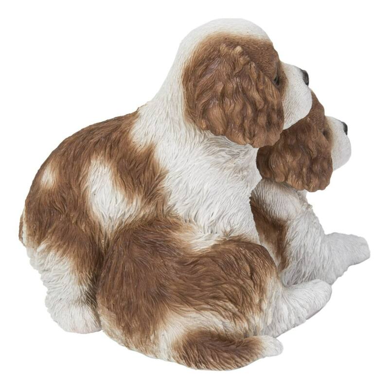 8.25" King Charles Puppies Outdoor Garden Statue