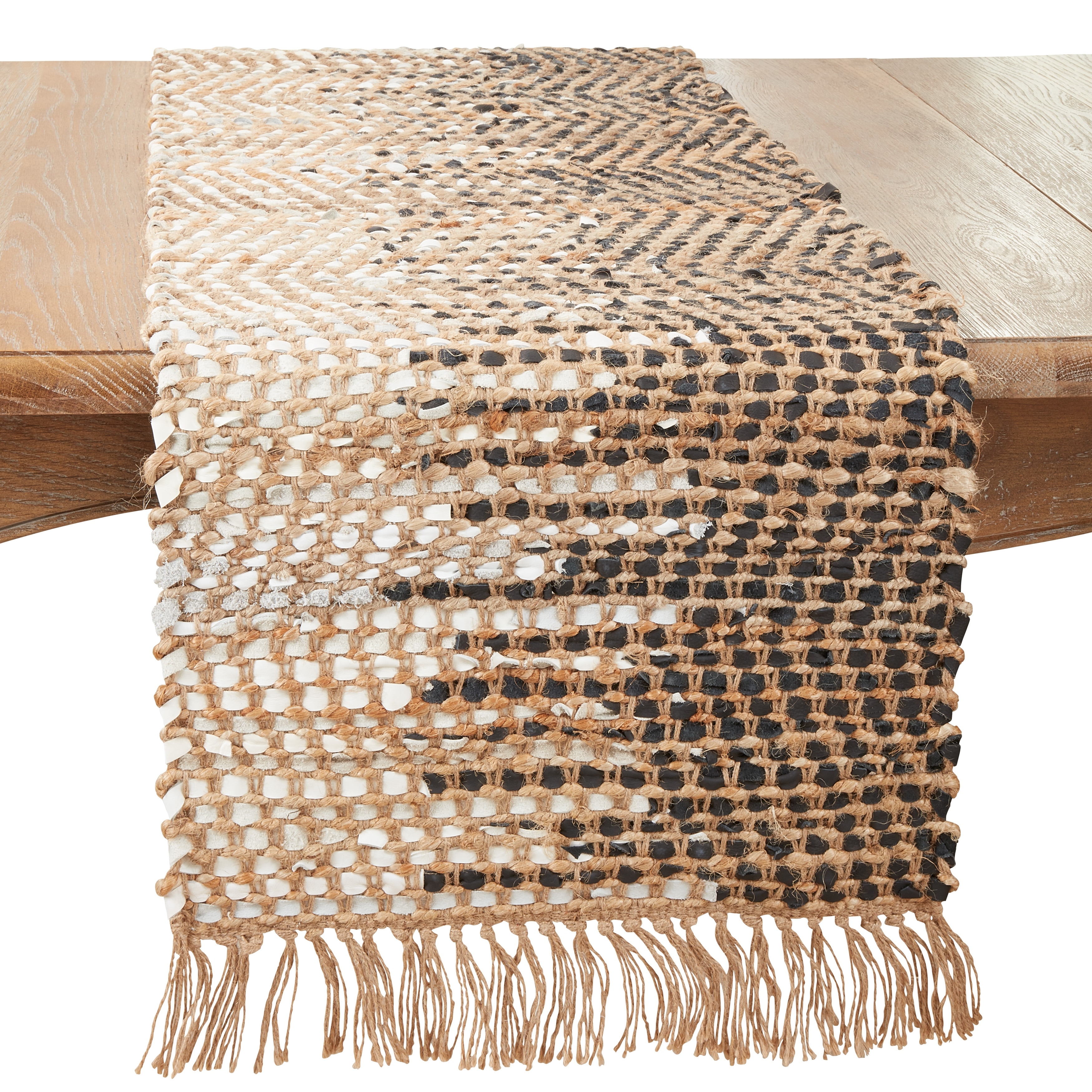 Luxurious Leather Table Runner with Two-Tone Design - 16"x72"