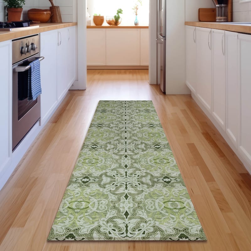Premium Washable Super Soft Traditional Gladiator Mayfield Rug - Aloe - 2' 3" x 7' 6" - Runner