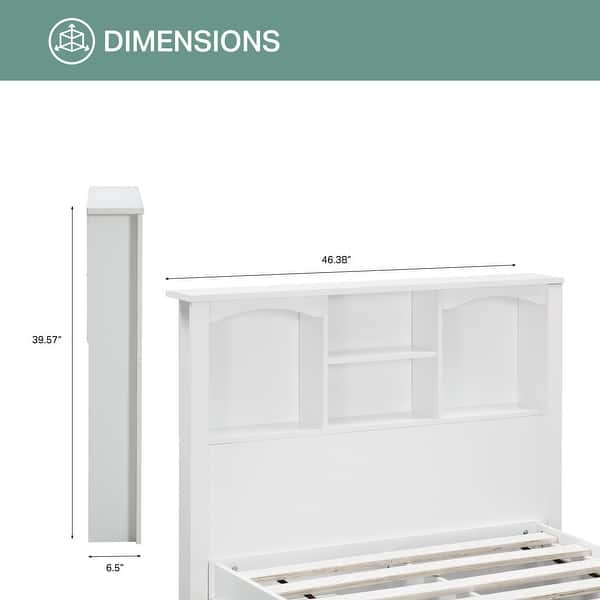 dimension image slide 3 of 4, OS Home and Office Furniture Model 6011K Complete 4 Piece Bedroom Set in White