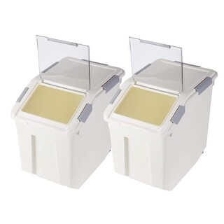 Flour Storage Container 25 lb (‎25 Liters) with Wheels Seal Locking Lid ...