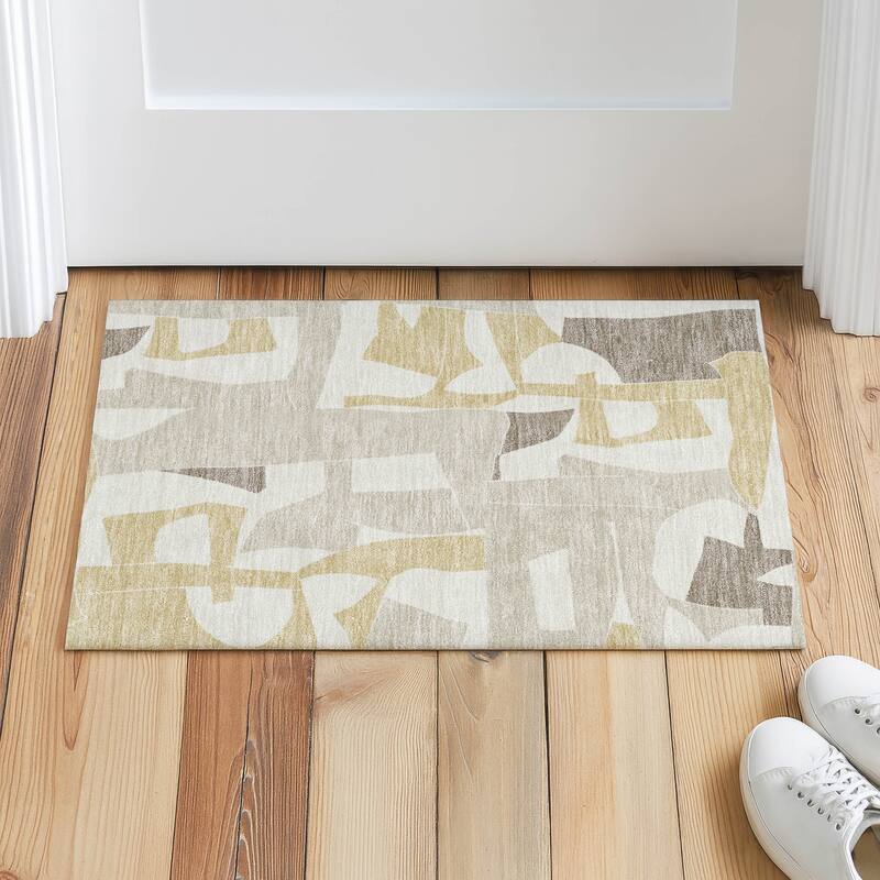 Machine Washable Indoor/ Outdoor Modern Crestone Chantille Rug