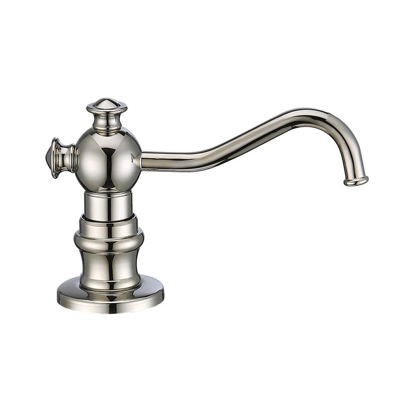 Whitehaus 5" Deck Mount Solid Brass Kitchen Soap And Lotion Dispenser - Polished Nickel