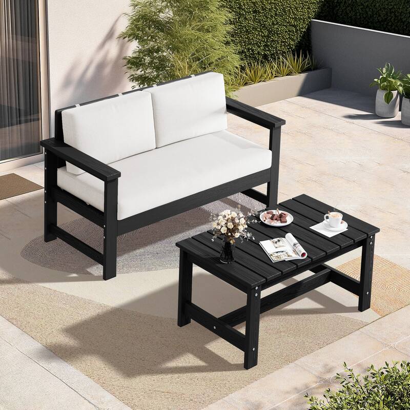 Outdoor Patio HDPE Rectangle Coffee Table