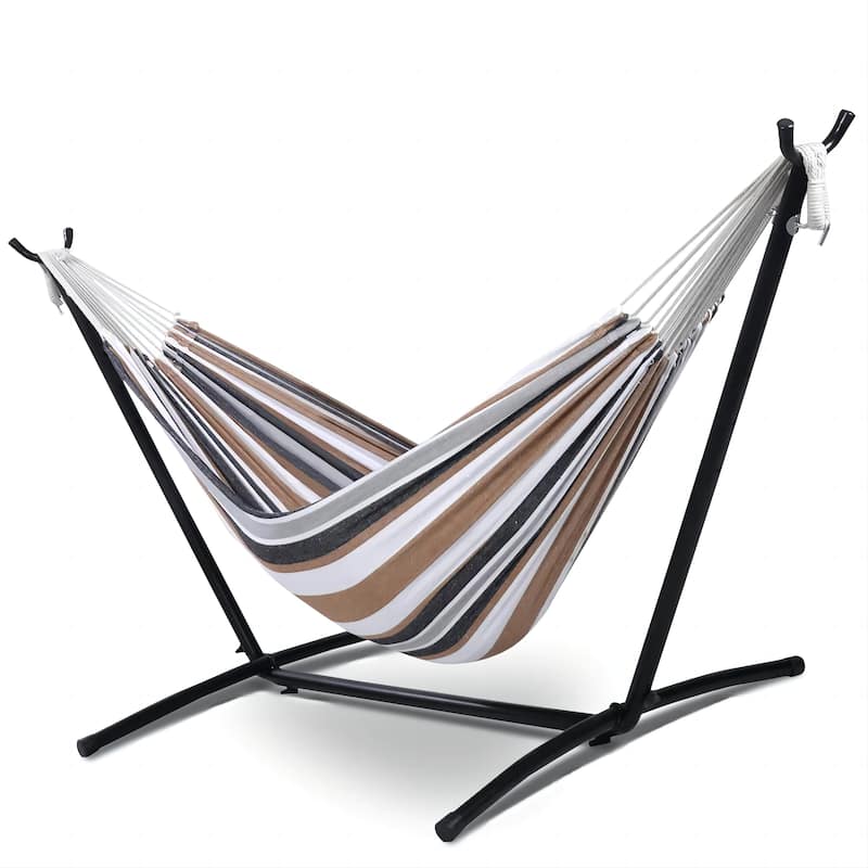 2-person Hammock with Stand for Outdoor - Yellow