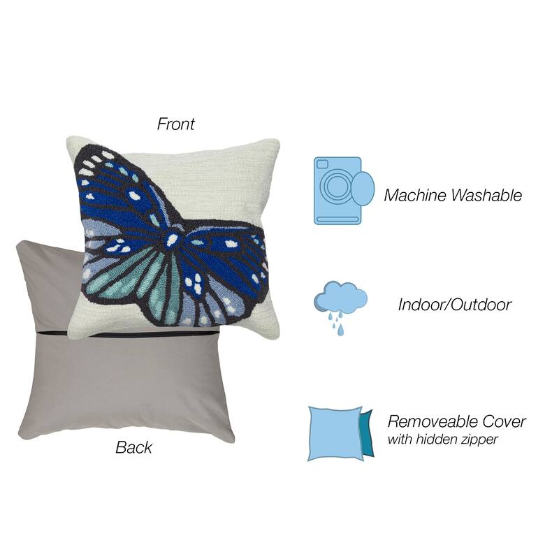 Liora Manne Frontporch Butterfly Indoor/Outdoor Pillow