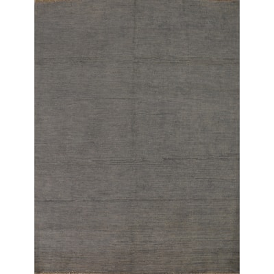 Gray Modern Gabbeh Oriental Rug Handmade Wool Carpet - 5'5"x 6'7"