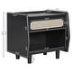preview thumbnail 12 of 19, Christopher Knight Home - Zessia Retro 19" Wood Nightstand with Woven Drawer and Open Shelf