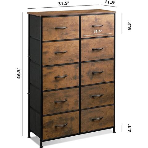 0 Drawers, Chest of Drawers, Fabric Dresser for Nursery, Closets