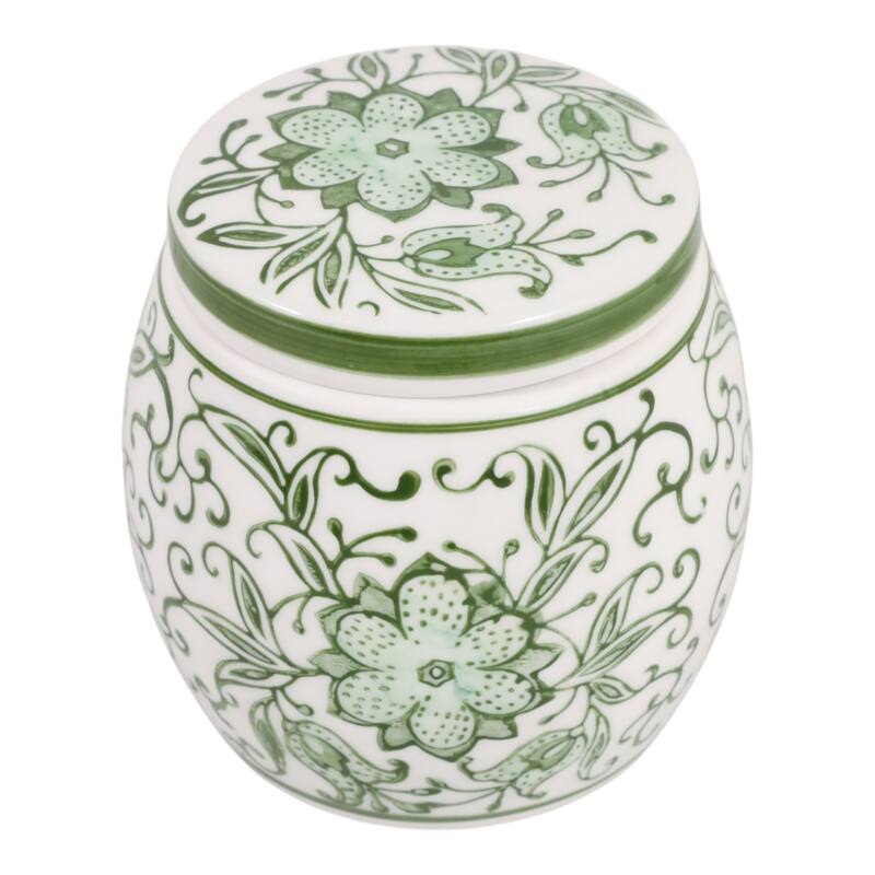 Decorative Ceramic Candle with Lid - Lavender Verbena Scented Candle - 4.5"