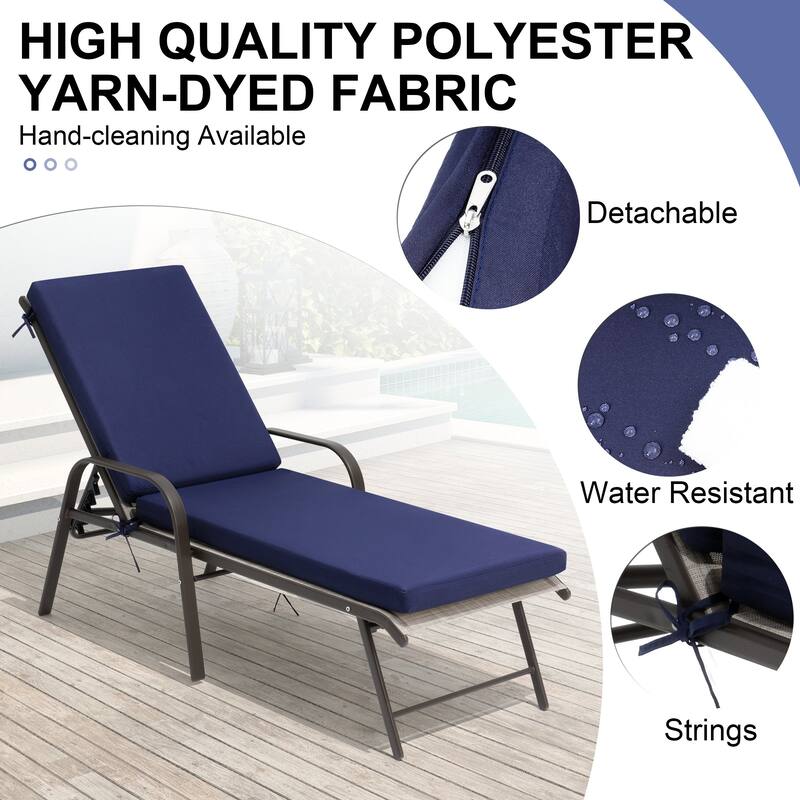 Outdoor Lounge Chairs Chaise Lounge Set with Adjustable Back and Cushions