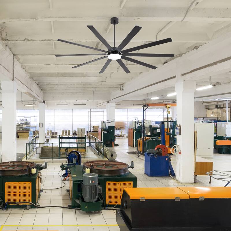 84-Inch Reversible 10-Blade Ceiling Fan with Light Kit and Remote