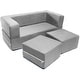 preview thumbnail 44 of 48, Jaxx Zipline Modular Kids Loveseat with Ottomans