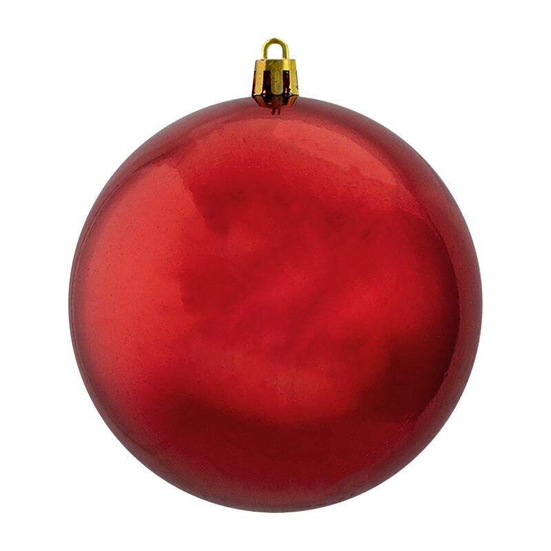 12ct Red Hot Shiny Shatterproof Christmas Ball Ornaments 4" (100mm)