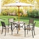 preview thumbnail 8 of 7, Outsunny Outdoor Dining Table for 4 People, 37" Square Patio Table with Umbrella Hole, Backyard, Deck, Gray