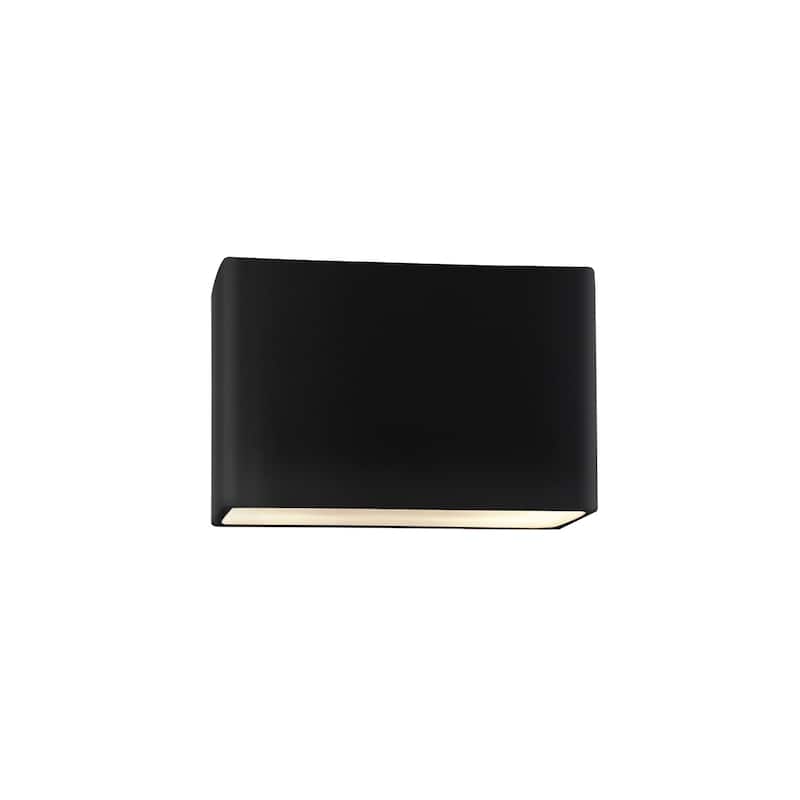 Justice Design Ambiance 10-inch ADA Carbon Matte Black Closed Top Rectangle Outdoor Wall Sconce - Carbon Matte Black - Carbon Matte Black