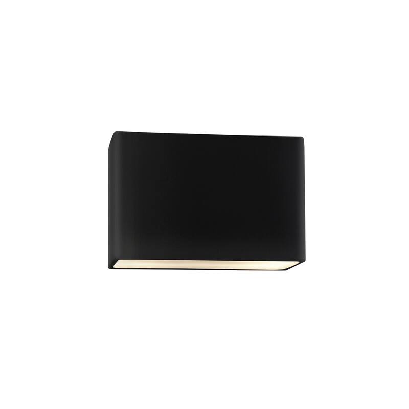 Justice Design Ambiance 10-inch ADA Carbon Matte Black Open Top and Bottom Rectangle Wall Sconce - Carbon Matte Black - Carbon Matte Black