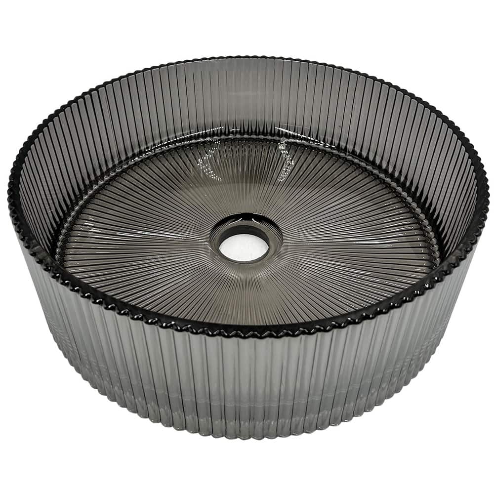 Cowrie Tempered Glass Circular Vessel Bathroom Sink