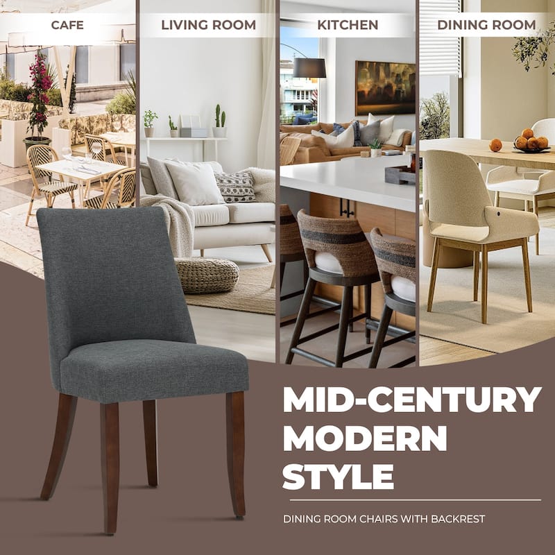 Modern Upholstered Dining Chairs with Wooden Legs for Kitchen & Restaurant