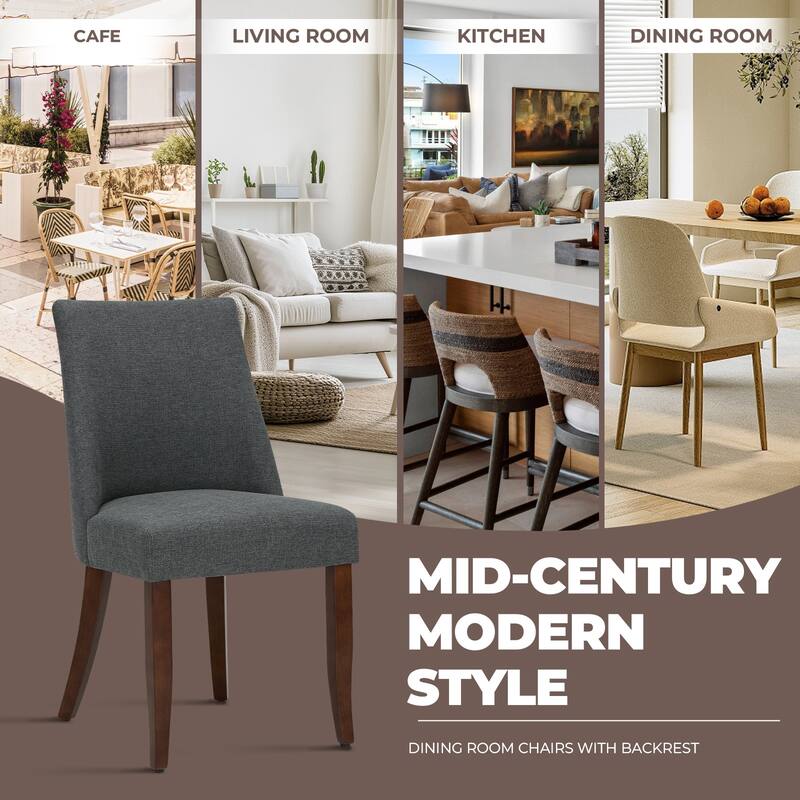 RENEWLINE Contemporary Dining Chair（Set of 2/4/6 - Upholstered Backrest & Wood Frame