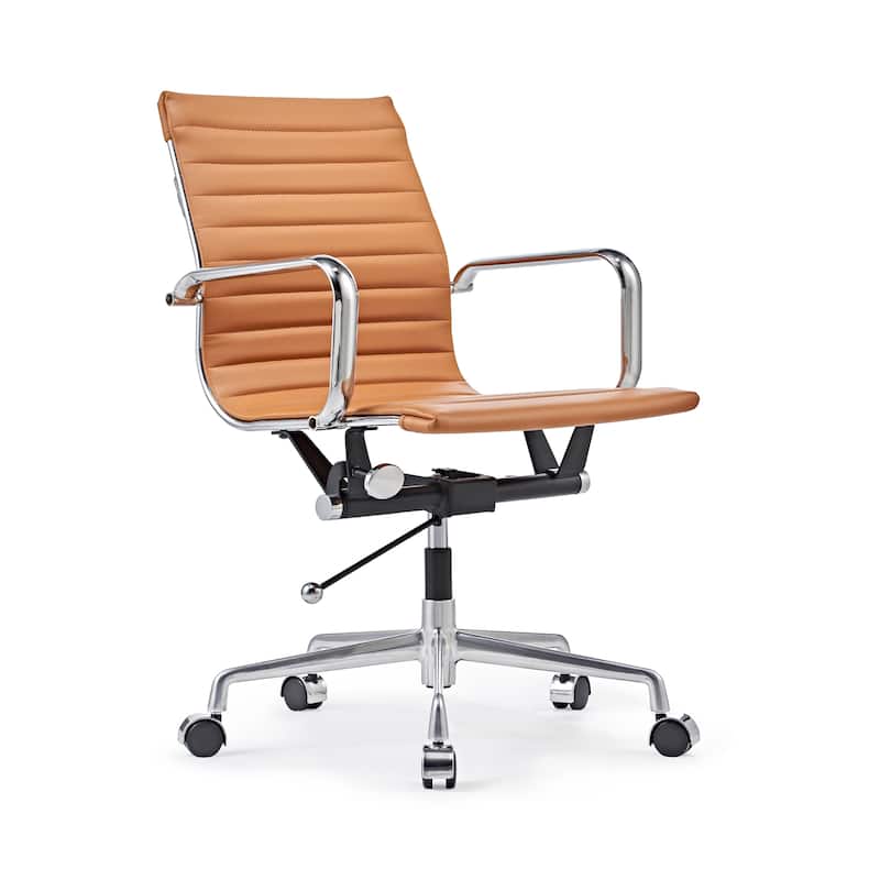 CAROCC Ribbed Computer Desk Office PU Chair Height Adjustable - N/A