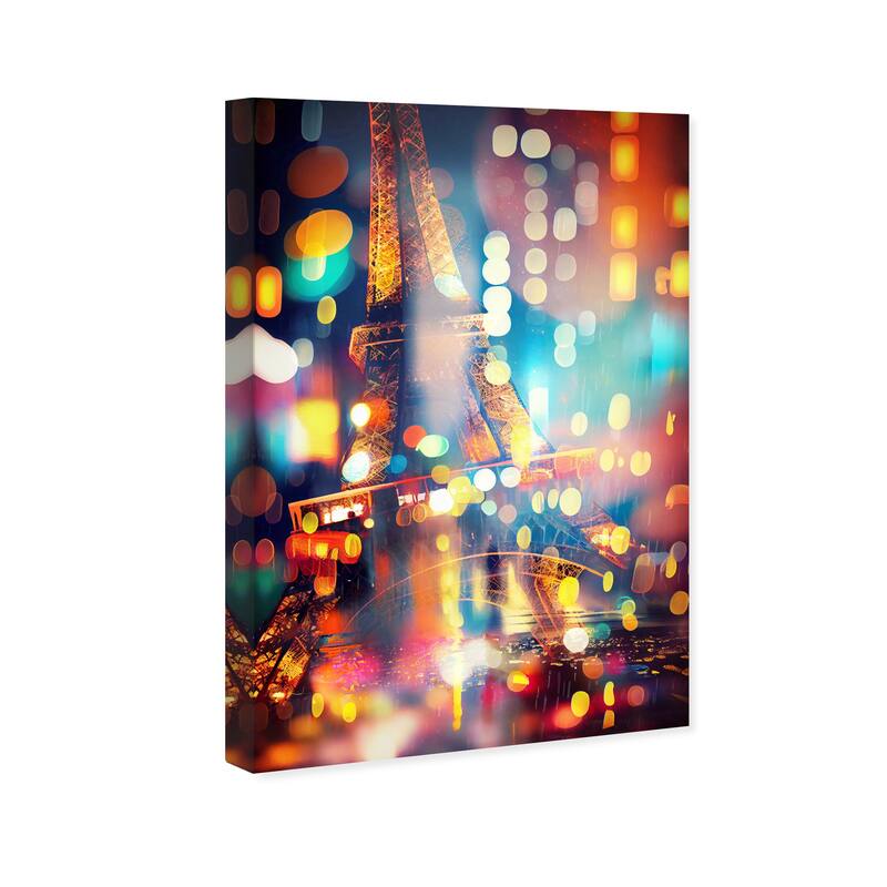 Wynwood Studio Fashion and Glam Eiffel Bokeh II Gold and Copper Modern & Contemporary Wall Art Canvas Print