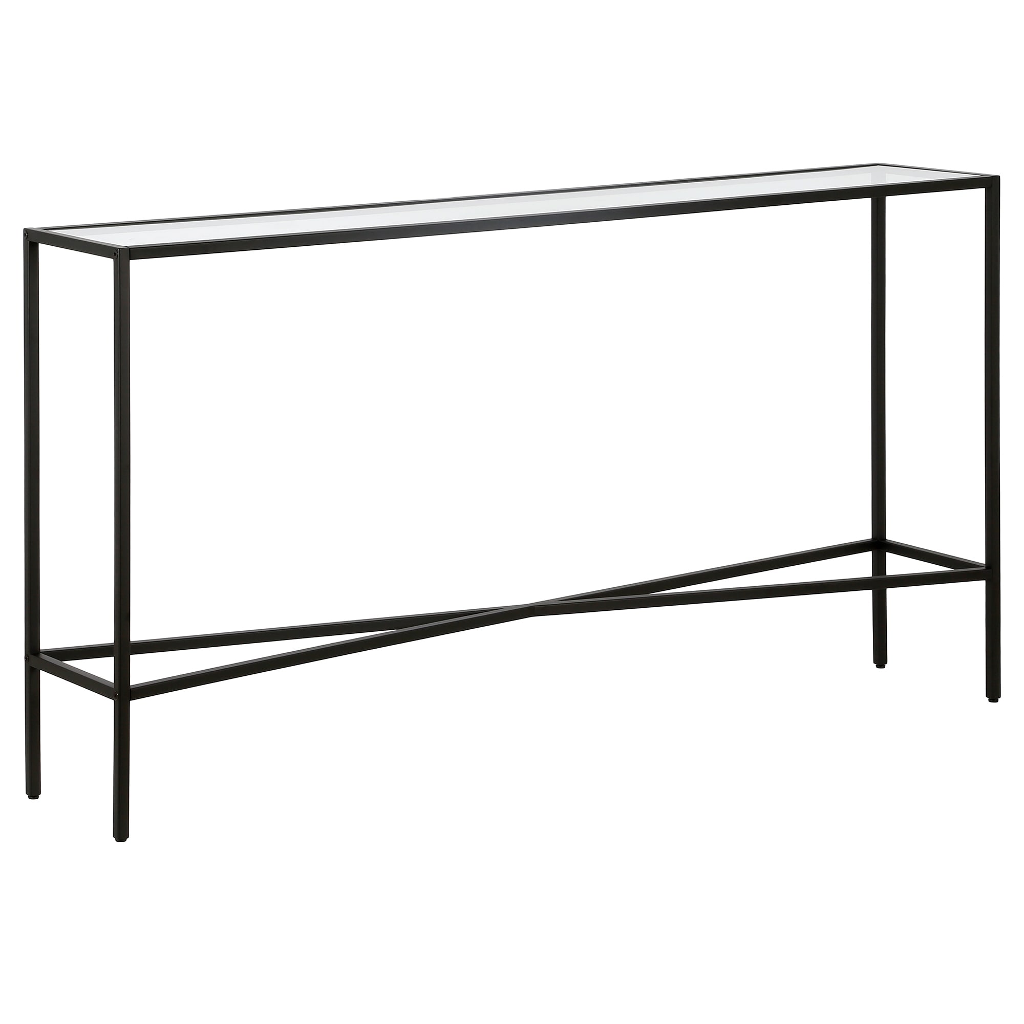 Henley 55" Wide Rectangular Console Table with Glass Top