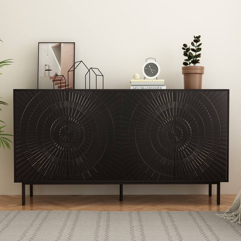 Modern Black Wood Sideboard For Dining Room