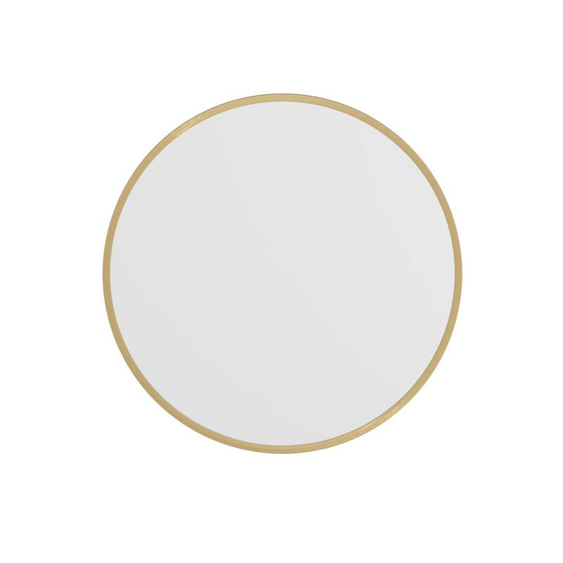 Wall Mount Shatterproof Round Accent Wall Mirror with Metal Frame