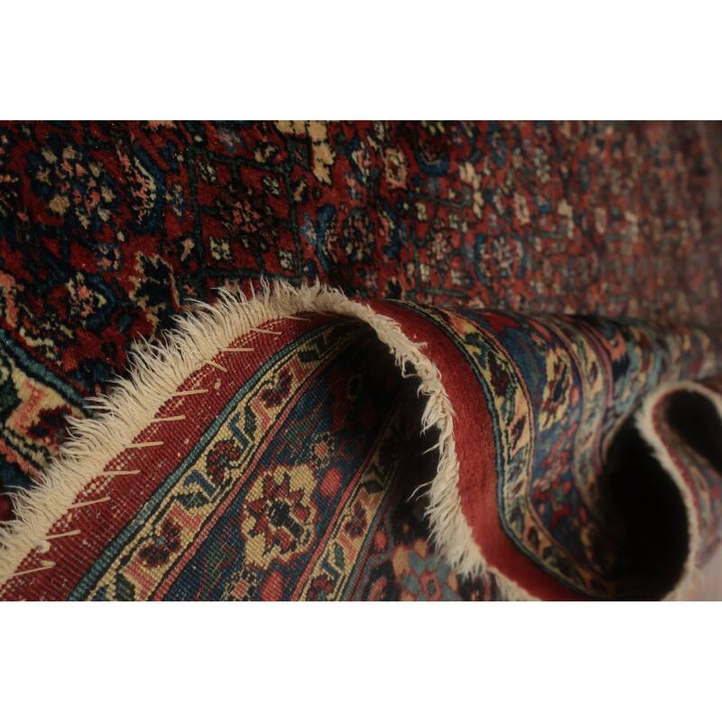 Hand Knotted Oriental 100% Wool Carpet Traditional Floral Red Bidjar Area Rug - 11' 9'' X 8' 6''