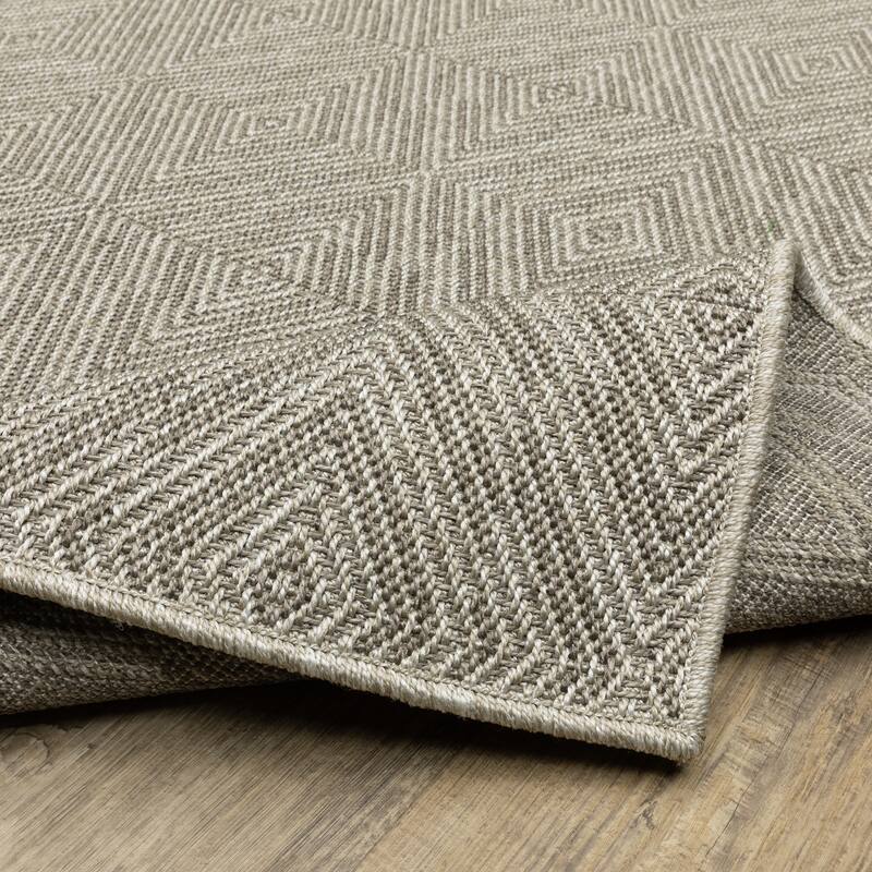 Style Haven Calayan Woven Diamond Grey Ultimate Performance Area Rug~